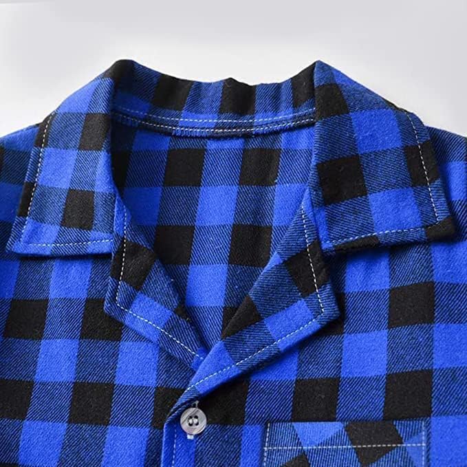 QZH.DUAO Family Christmas Pjs Matching Sets Plaid Pajamas Long Sleeve Holiday Sleepwear Set Loungewear Set - Image 4