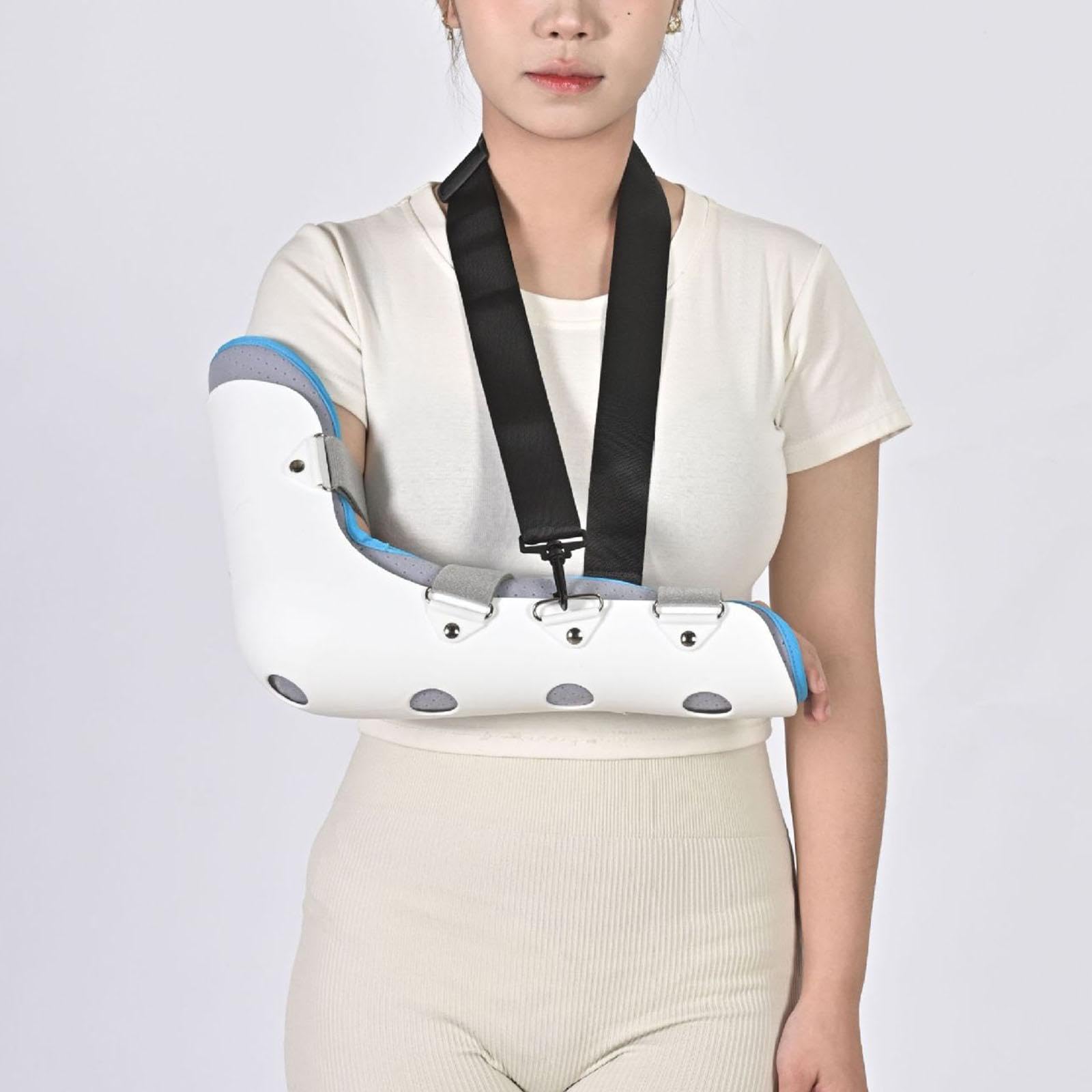 SFKLYU Inmovilizador de Codo, Férula para Codo, Cabestrillo para Brazo Derecho e Izquierdo para Fijar el Codo y Evitar la Flexión Excesiva Durante la Noche,Right
