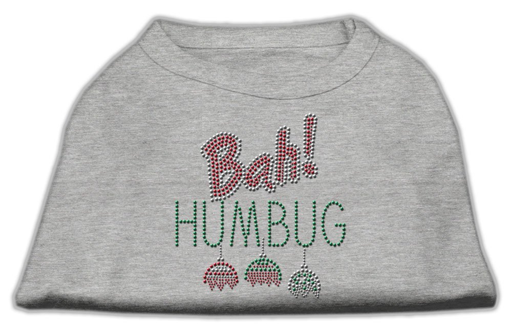 Mirage Pet Products 18" Bah Humbug Rhinestone Dog Shirt, 2X-Large, Grey