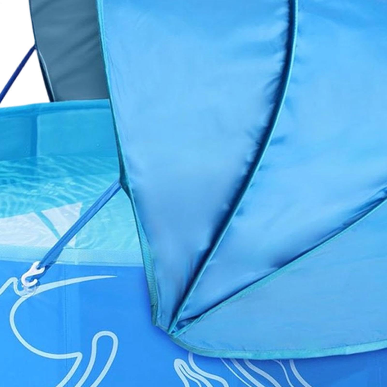 Piscina per Bambini con Tettuccio Parasole Tenda Pieghevole Per Attività Di | Piscina con Tettuccio Outdoor Giardino Piccoli Spiaggia Mare Nuoto Vacanza Sole