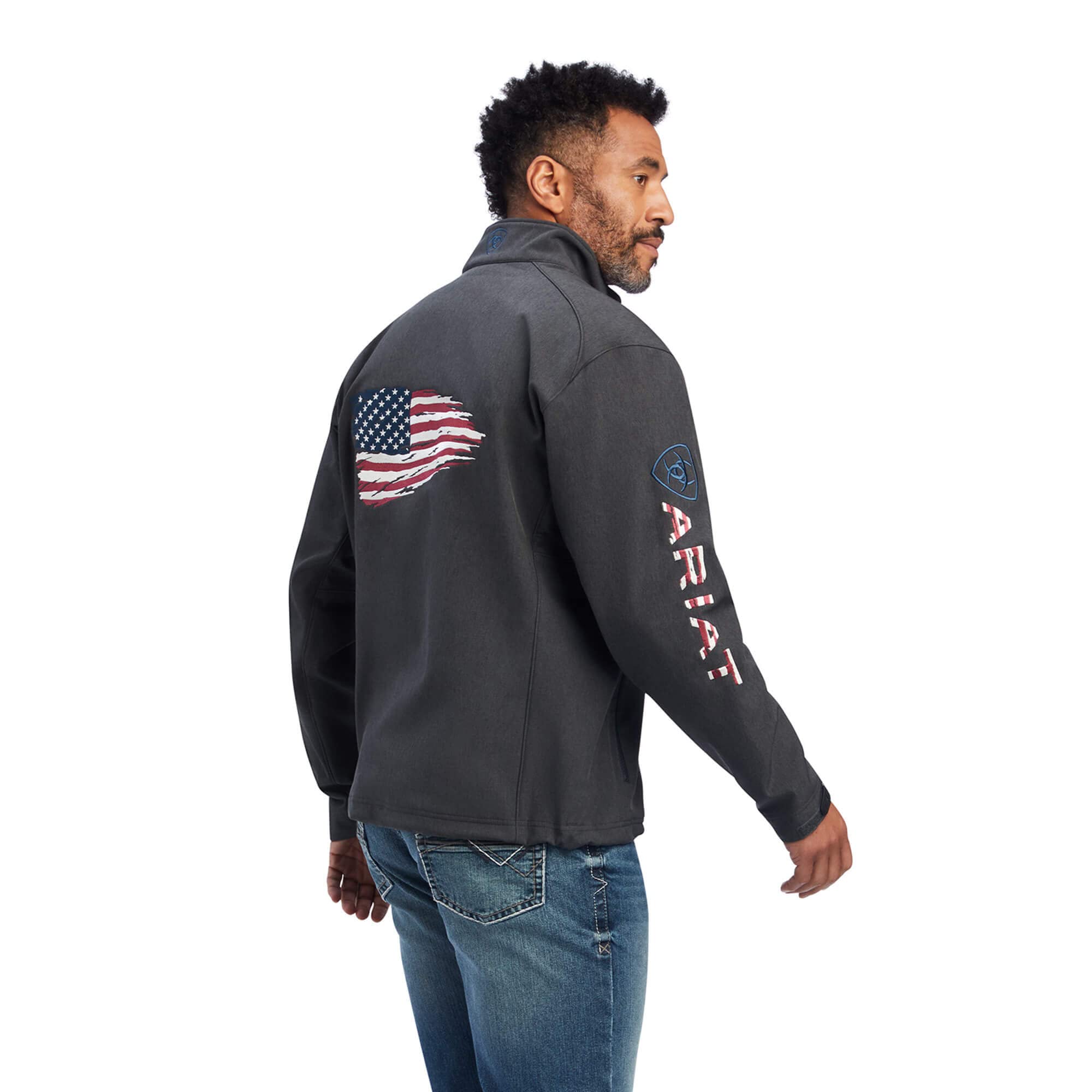 ARIAT Logo 2.0 Patriot Wodoodporna kurtka softshellowa Płaszcz, Węgiel, L Mężczyźni, Węgiel, L
