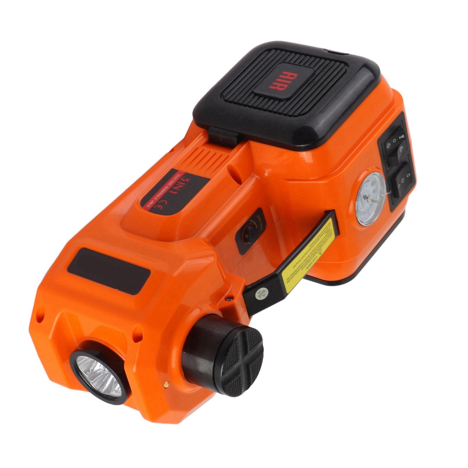 Gato Hidráulico Eléctrico, Tamaño Compacto, Iluminación 5T, Inflado para Emergencias en la Carretera, Rango de Elevación de 135mm-360mm para Propietarios de Automóviles
