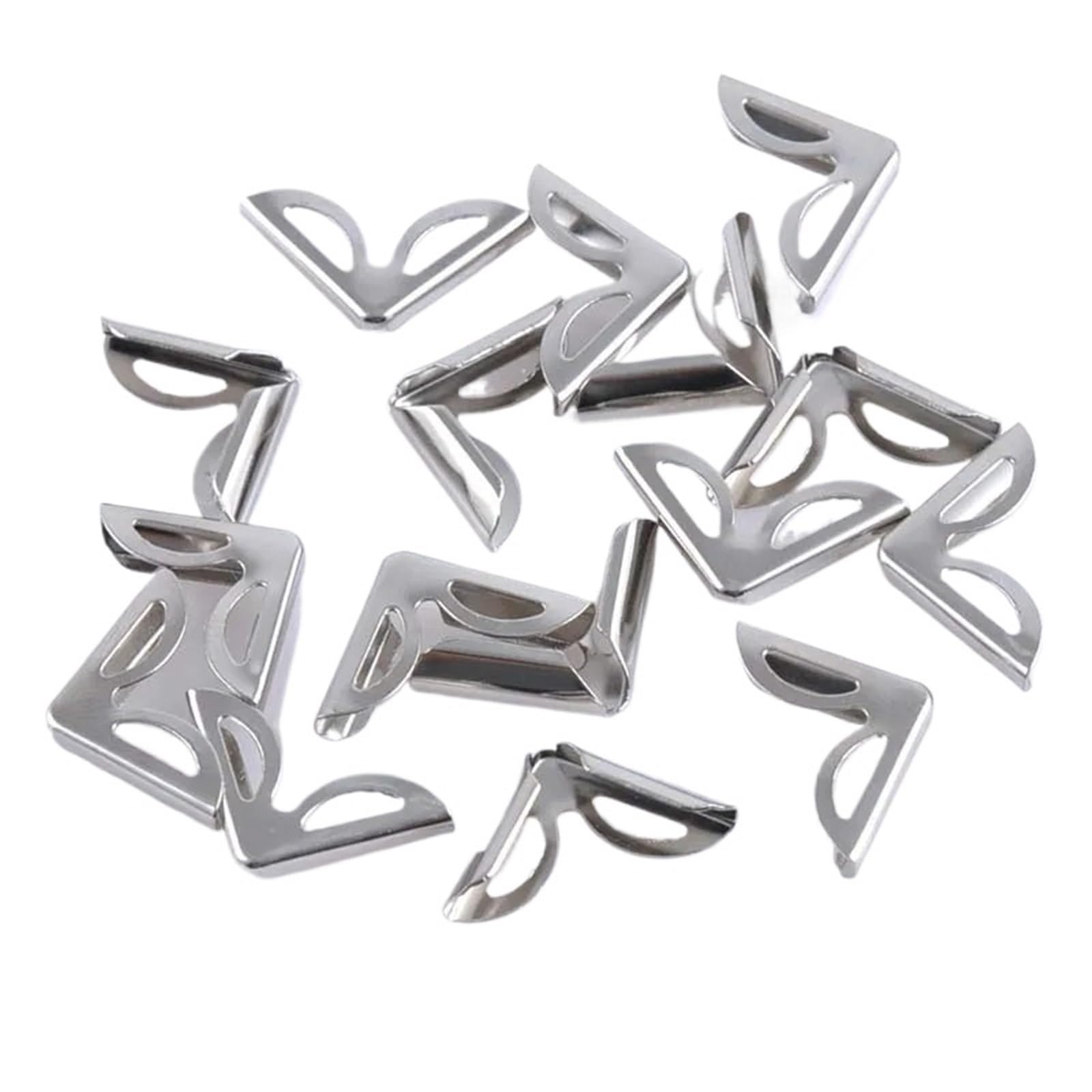 QAUUCP Metal Book Corner Protectors 70pcs Metal Corners For Books Scrapbooking Photo Albums Menus Corner Protectors Crafts DIY Ornament 17x17x3mm(Silver)