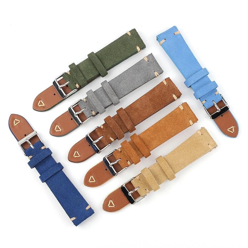 Bracelet De Montre en Cuir Suédé, 18/19/20/22mm, Accessoires Rétro