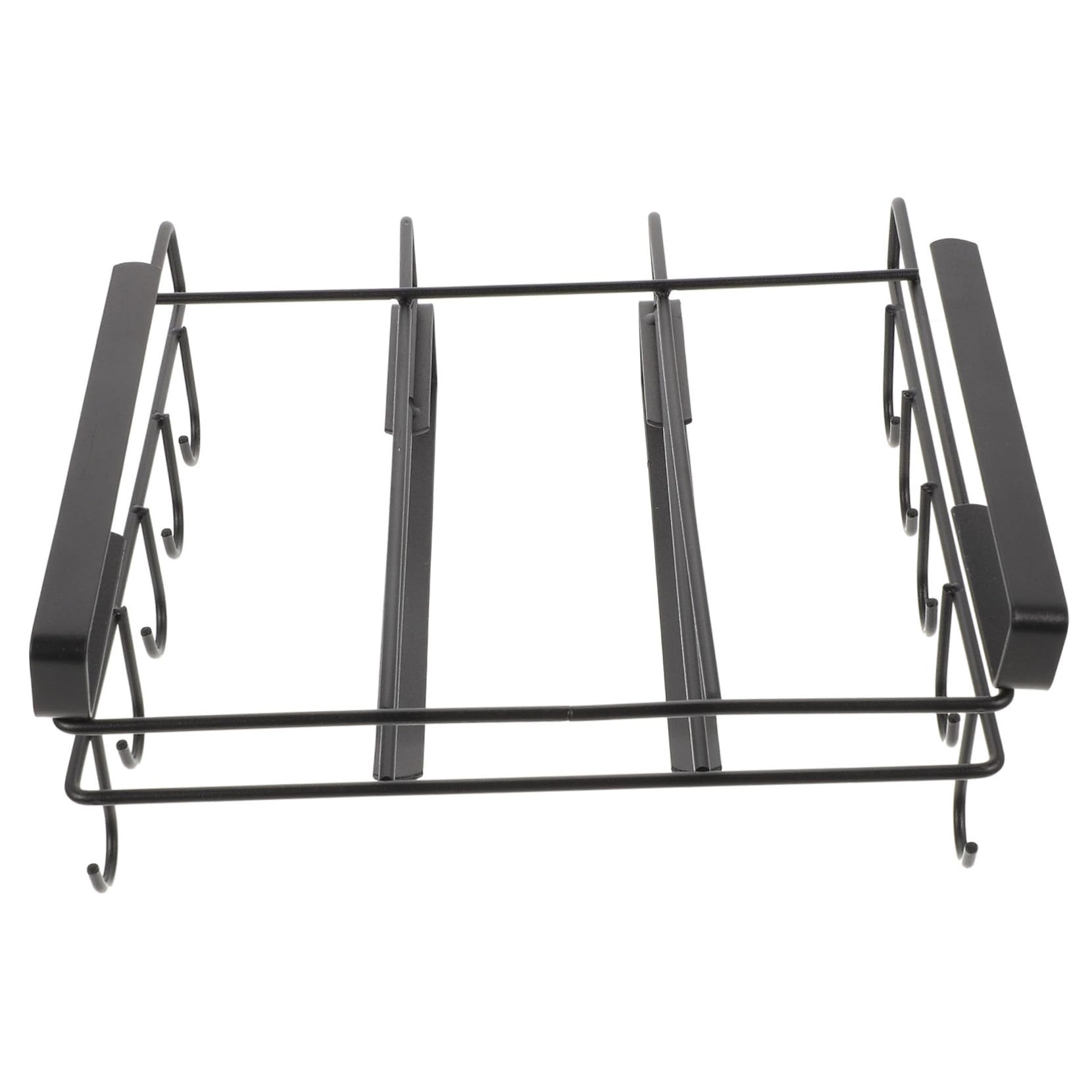 Organizer da Cucina Porta Taglieri e Portacoperchi in Acciaio Verniciato Nero, Mensola Salvaspazio Ganci, Supporto Stabile per Utensili da Cucina da Appendere Sotto Mobile