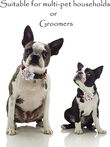 Miniatura 4 de 60 piezas de flores para collar de perro, corbatín de flores para mascotas, tres tamaños para perros pequeños, medianos y grandes, accesorios de