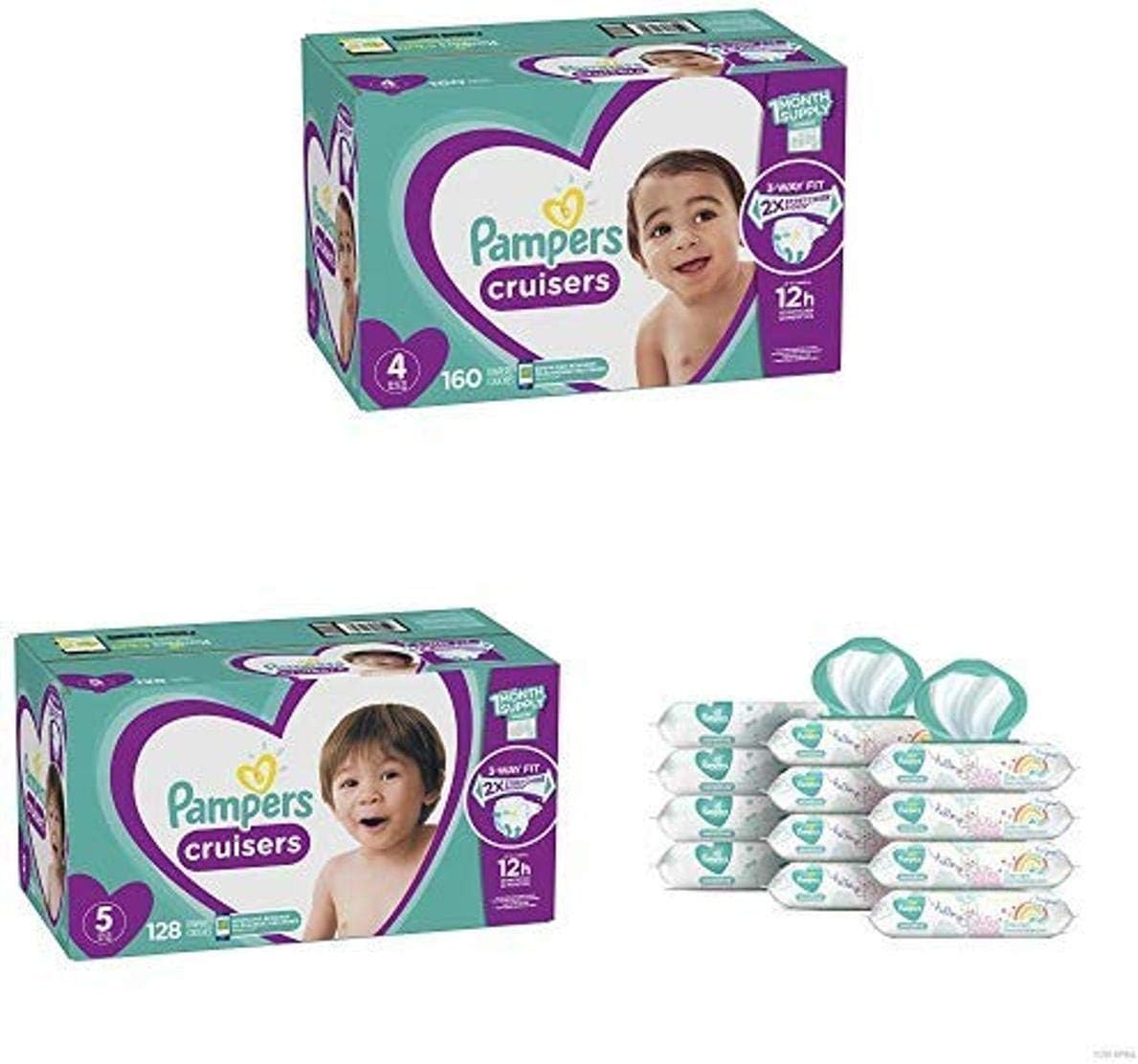 Pampers Bundle Cruisers Disposable Baby Diapers Sizes 4