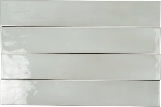 Floral Ceramic Tile Tea Green Sample 2.56x8 Glossy 1-piece