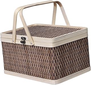 NUSITOU Cesta De Bambu Cestas De Armazenamento Para Crianças Cestas Africanas Cesta De Vime Cesta De Armazenamento De Cesta De Armazenamento Para Piquenique Cesta De Flores