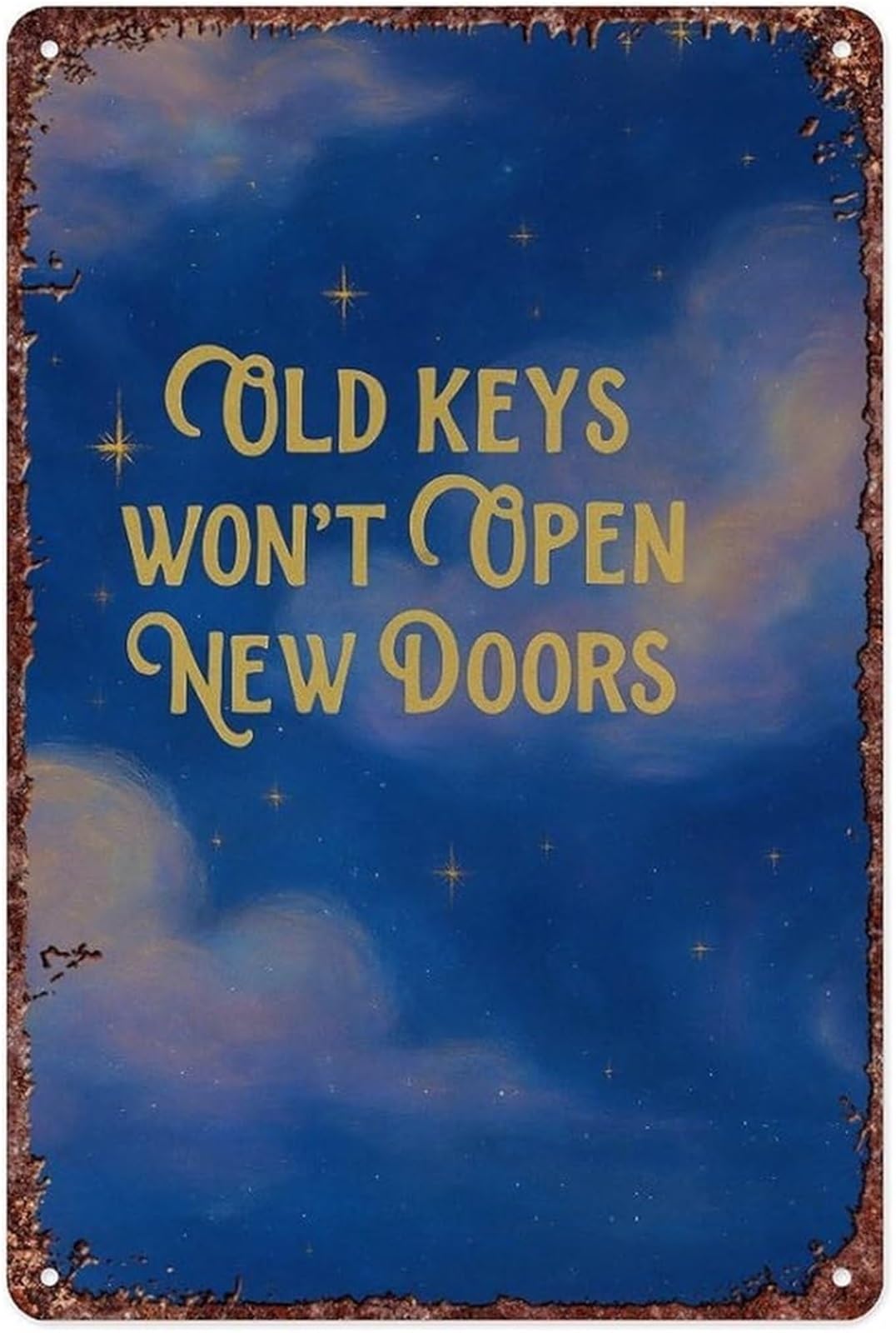 ICYJRFHLTF Keys Wont Open Doors Thought Provoking Tin Metal Sign Motivational Decor for Home Office Bar (8 X 12 in)