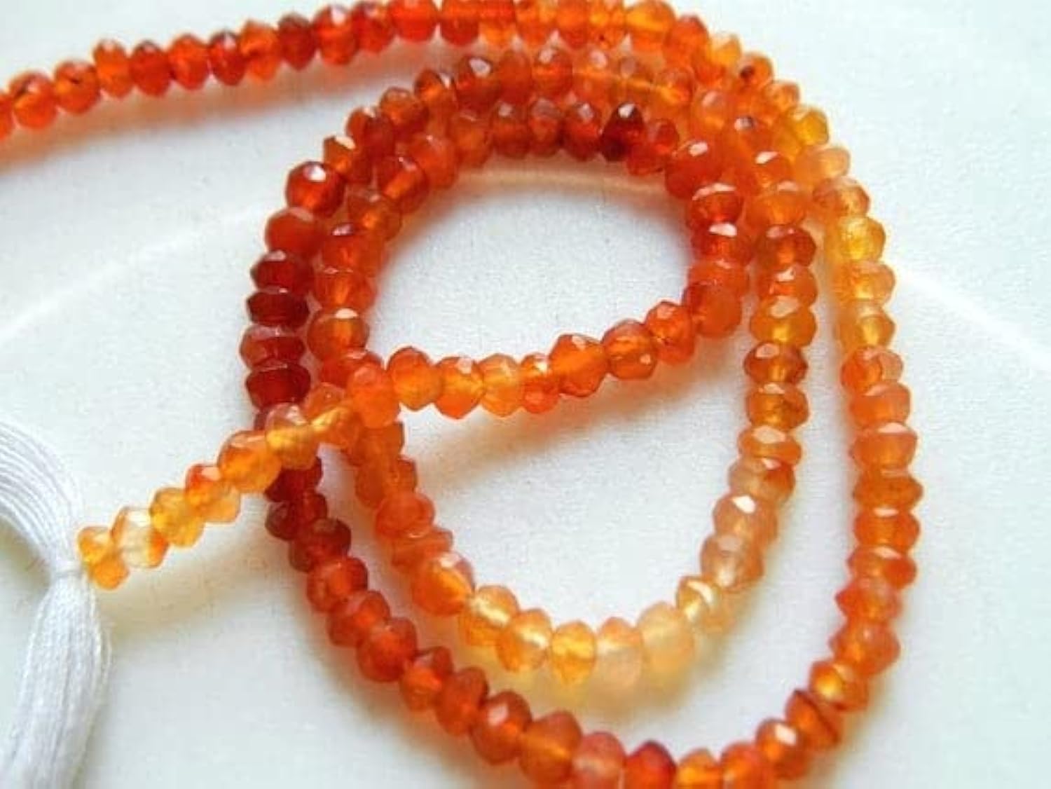 Cornaline naturelle en perles rondelles micro-facettées 4mm de qualité supérieure LKBEADS