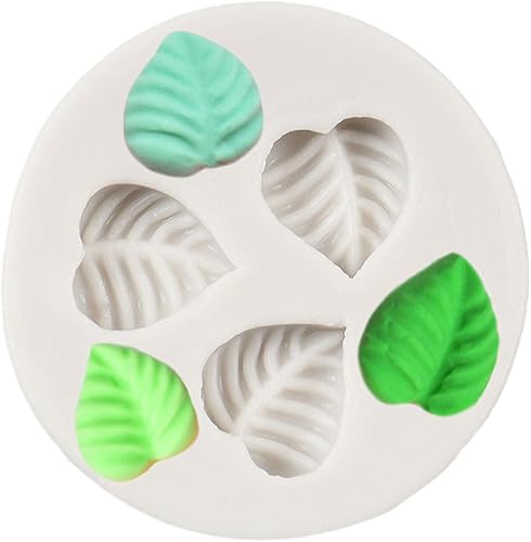 Moldes de silicona de hojas de rosa, molde de fondant de hojas para decoración de pasteles, decoración de cupcakes, caramelo de chocolate, polímero