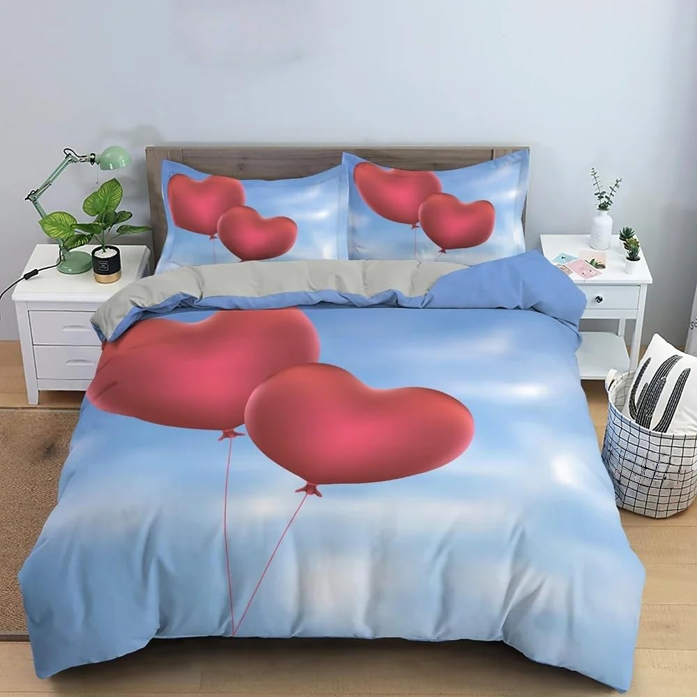 Housse de couette en microfibre douce bleue facile à laver pour grand lit King Size