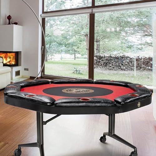 Triton Poker Folding 8 And 10 Player Poker Table Casino Style Fully Assembled With Interchangeable Mats And Wheel (8 Players) #TOP3