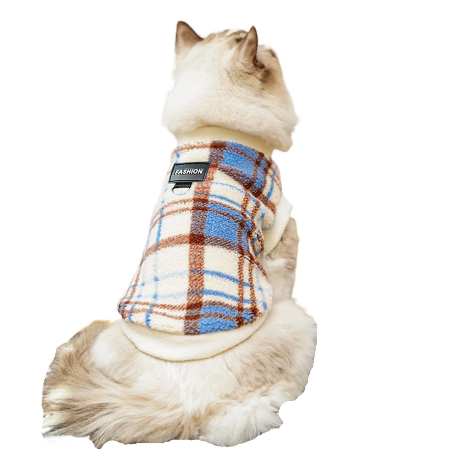 Hixingo Dog Fleece Jumper Vest Sweater Warm Winter Pullover Jacket for Small, Medium & Large Dogs with D-Ring Stretch Fit Pet Cold Weather Coat for Dogs Boy or Girls (Blue plaid,XL)