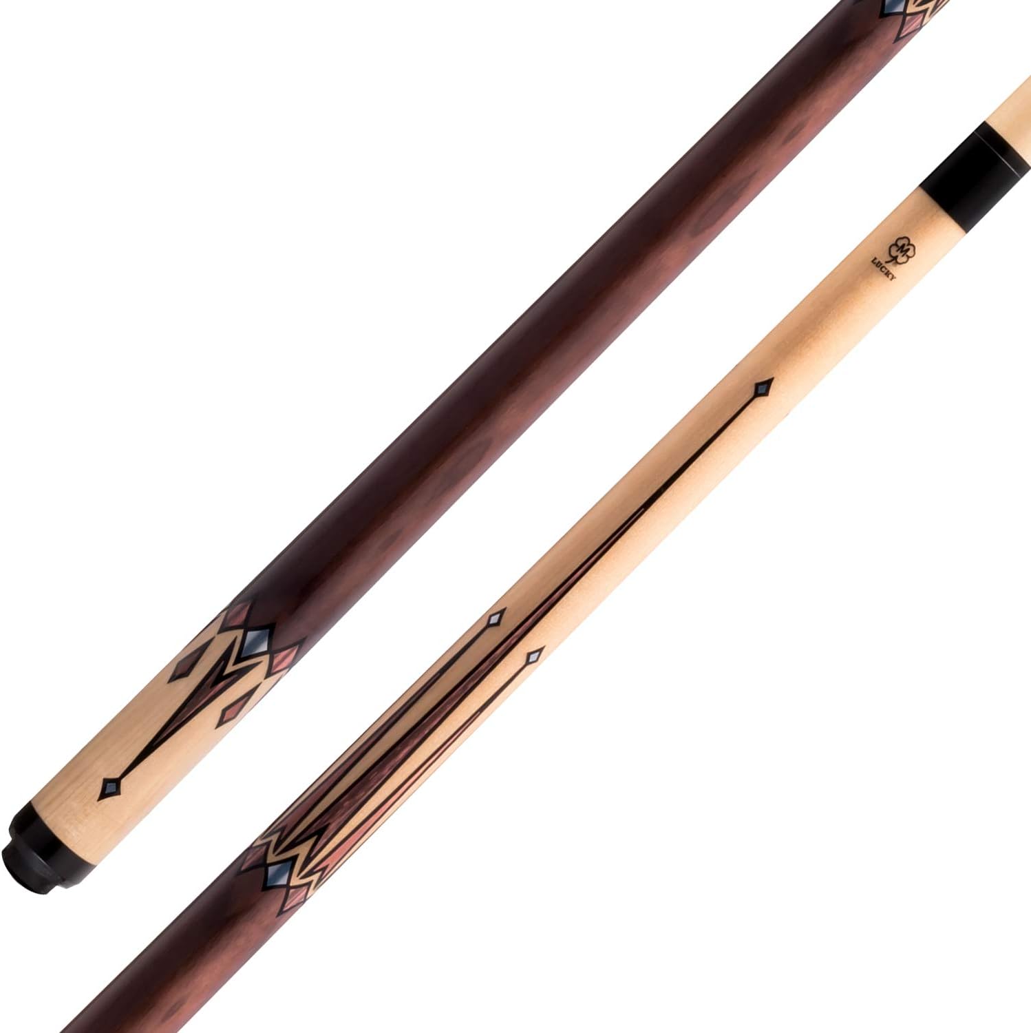McDermott Lucky L76 Pool Cue Stick Natural - No Wrap - Multi-Color Overlay Points