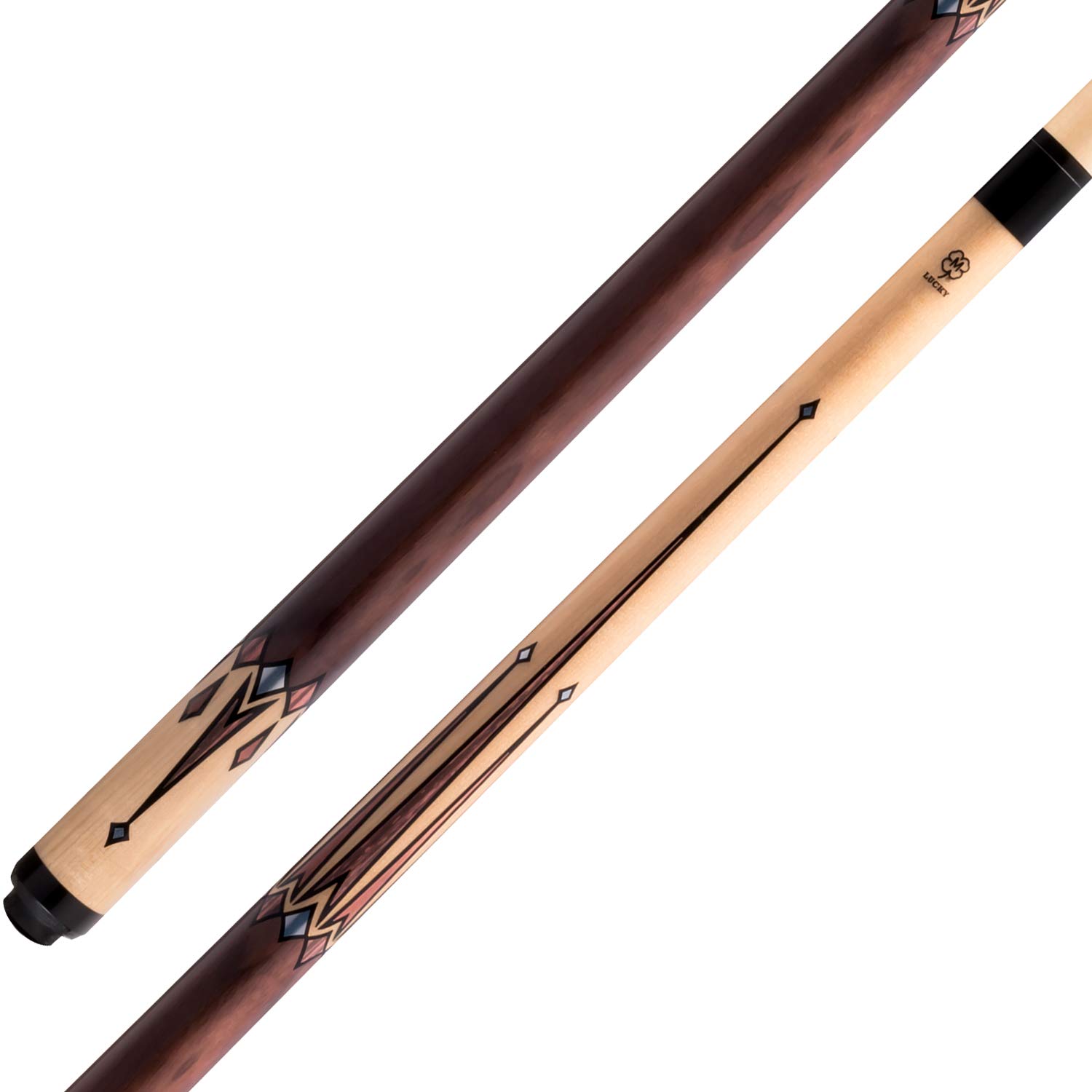 McDermott Lucky L76 Pool Cue Stick Natural - No Wrap - Multi-Color Overlay Points