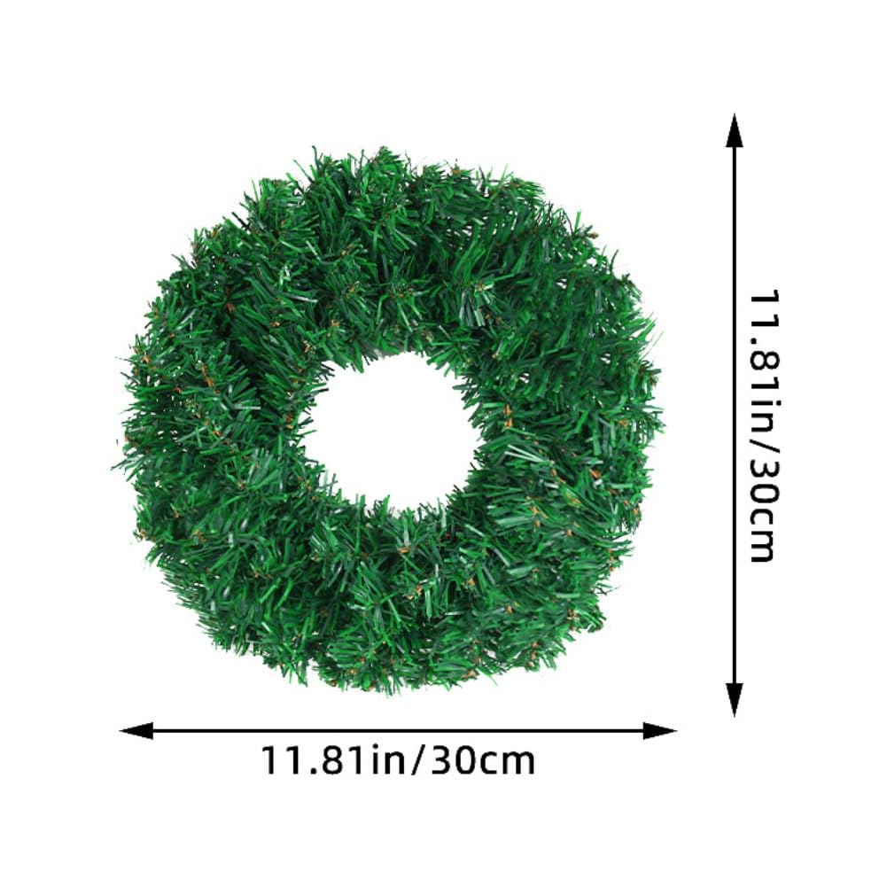 Couronne de Noël artificielle verte, couronne de pin de Noël de 40 cm, couronnes unies artificielles à faire soi-même, couronne de Noël canadienne, couronnes de vacances, décoration murale de porte d