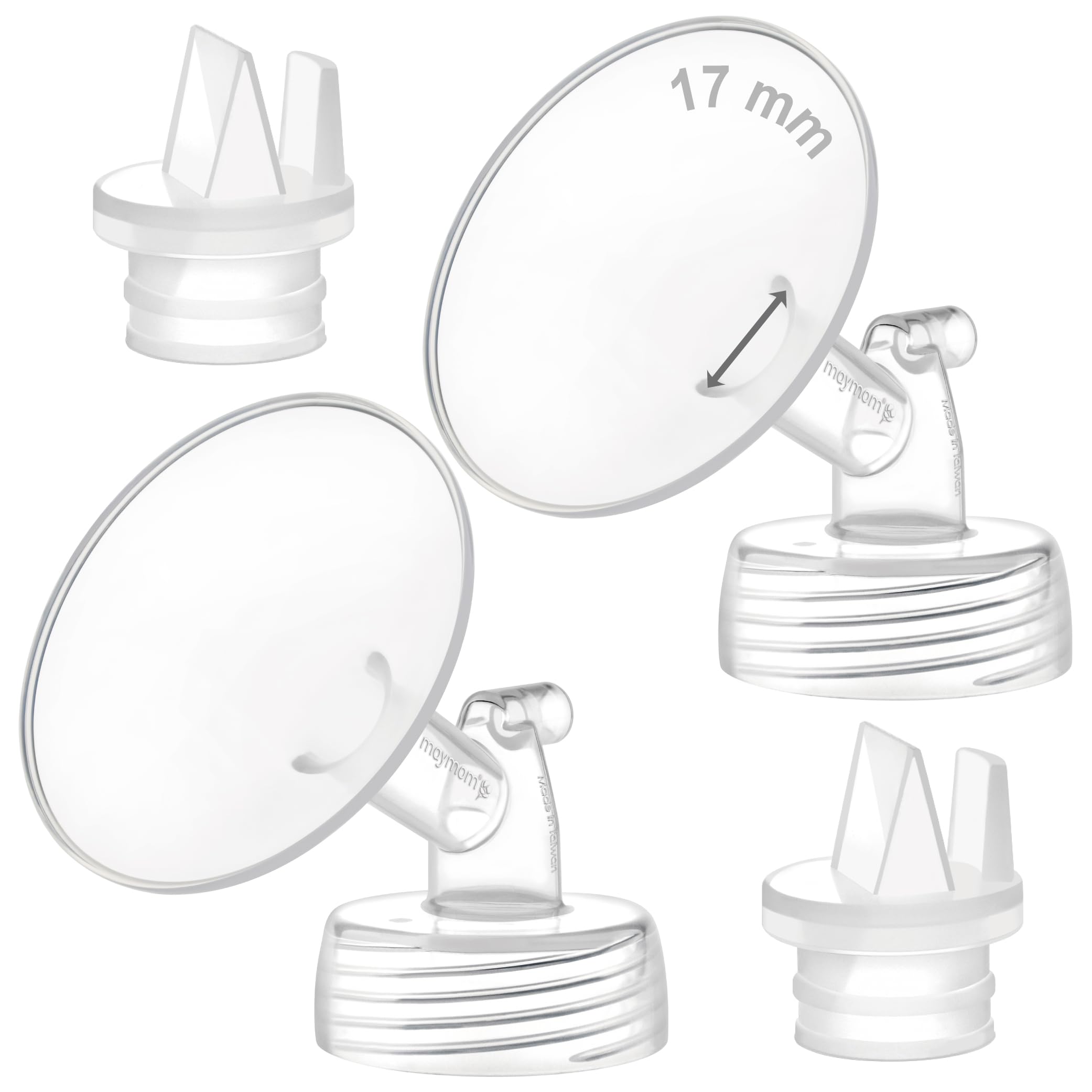 Maymom Pump Part Compatible with Spectra/Ameda Luna Pumps, Syngery Gold; Incl Wide Mouth Flange 17 mm 2nd Gen. Valve; Not Original Spectra Flange; Replaces Spectra S1 S2, Plus Shield, Accessories