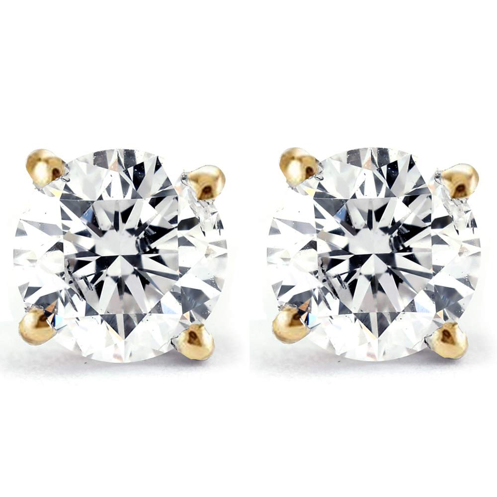 Pompeii 1/4 Ct TDW Genuine Diamond Studs Available in 14k White or Yellow Gold