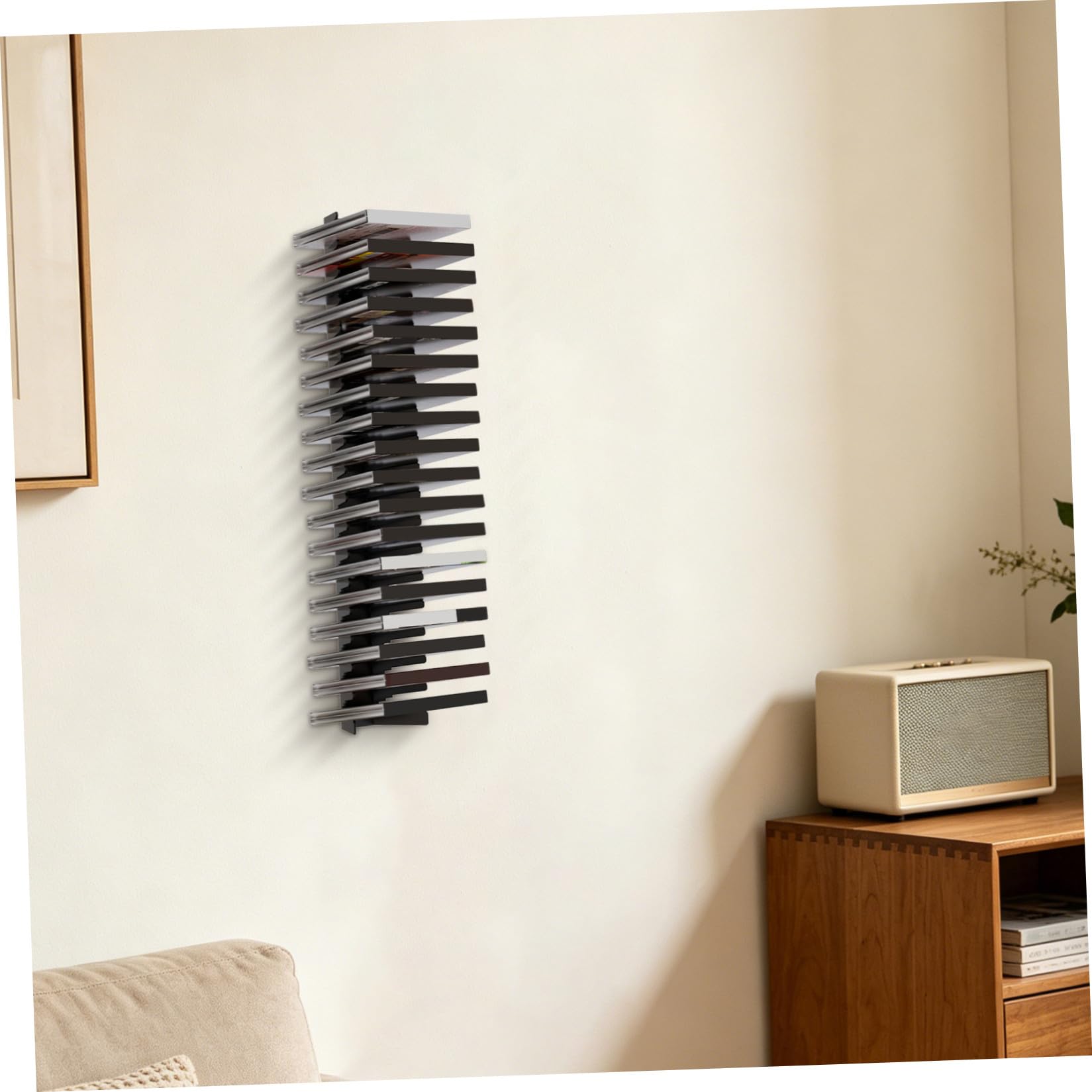 4 Piezas Soporte de Pared para Colección de Cd, Acero al Carbono