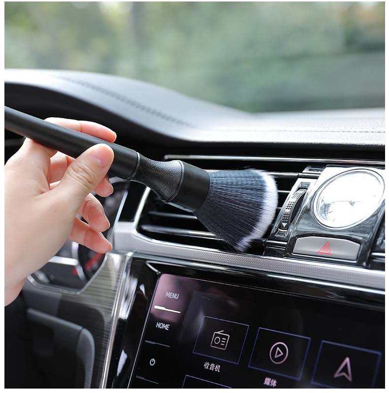 2 spazzole morbide per la pulizia degli interni dell'auto, in nylon, strumento di rimozione della polvere per interni auto, case, uffici forniture per la cura dell'auto