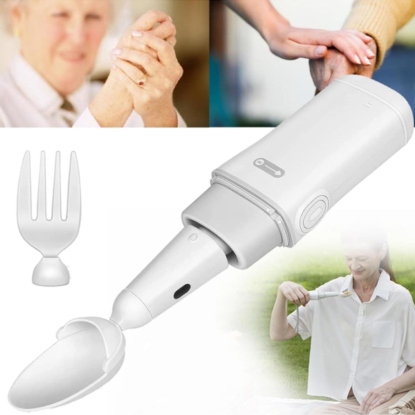 Cuchara adaptativa de Parkinson para ayuda de temblores y artritis, asistencia de temblores en tiempo real para personas discapacitadas, cubiertos ergonómicos para temblores de manos y asistencia