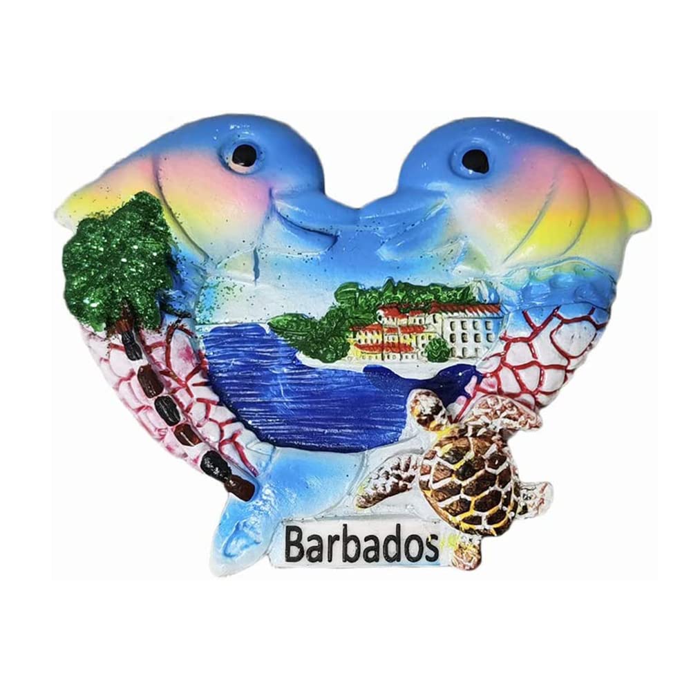 Calamita da frigorifero con delfini 3D Jamaica Souvenir regalo, fatta a mano per casa e cucina, collezione di magneti per frigorifero