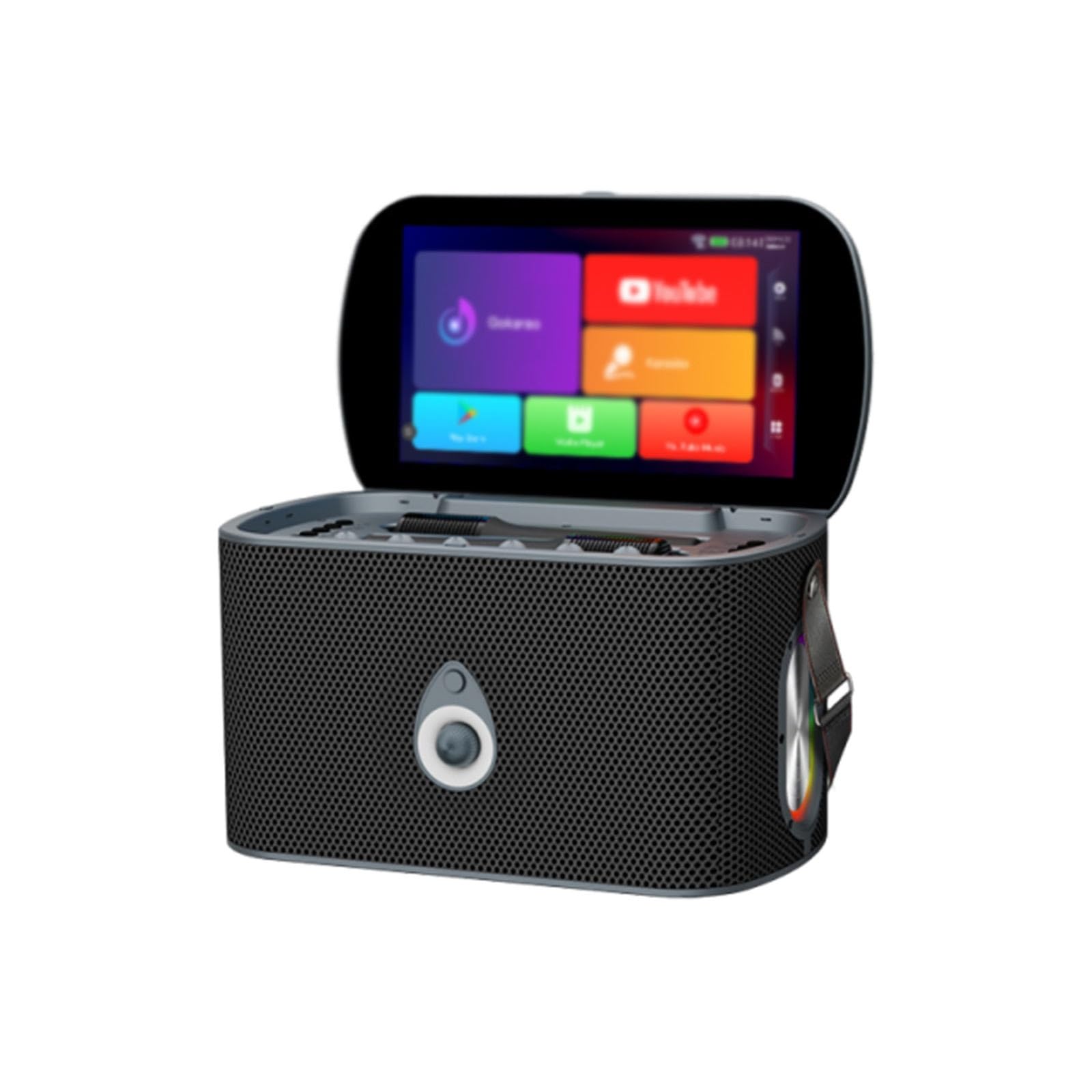 Máquina De Karaoke Karaoke con Aplicación Y Pantalla Táctil, Micrófonos Inalámbricos Recargables, DSP, Altavoz Potente, WiFi Bluetooth, Reunión En Casa