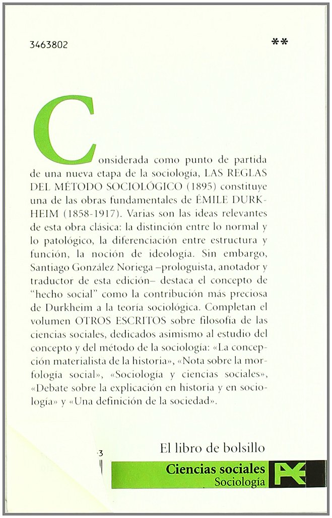 Las reglas del método sociológico y otros escritos (El Libro De Bolsillo - Ciencias Sociales)