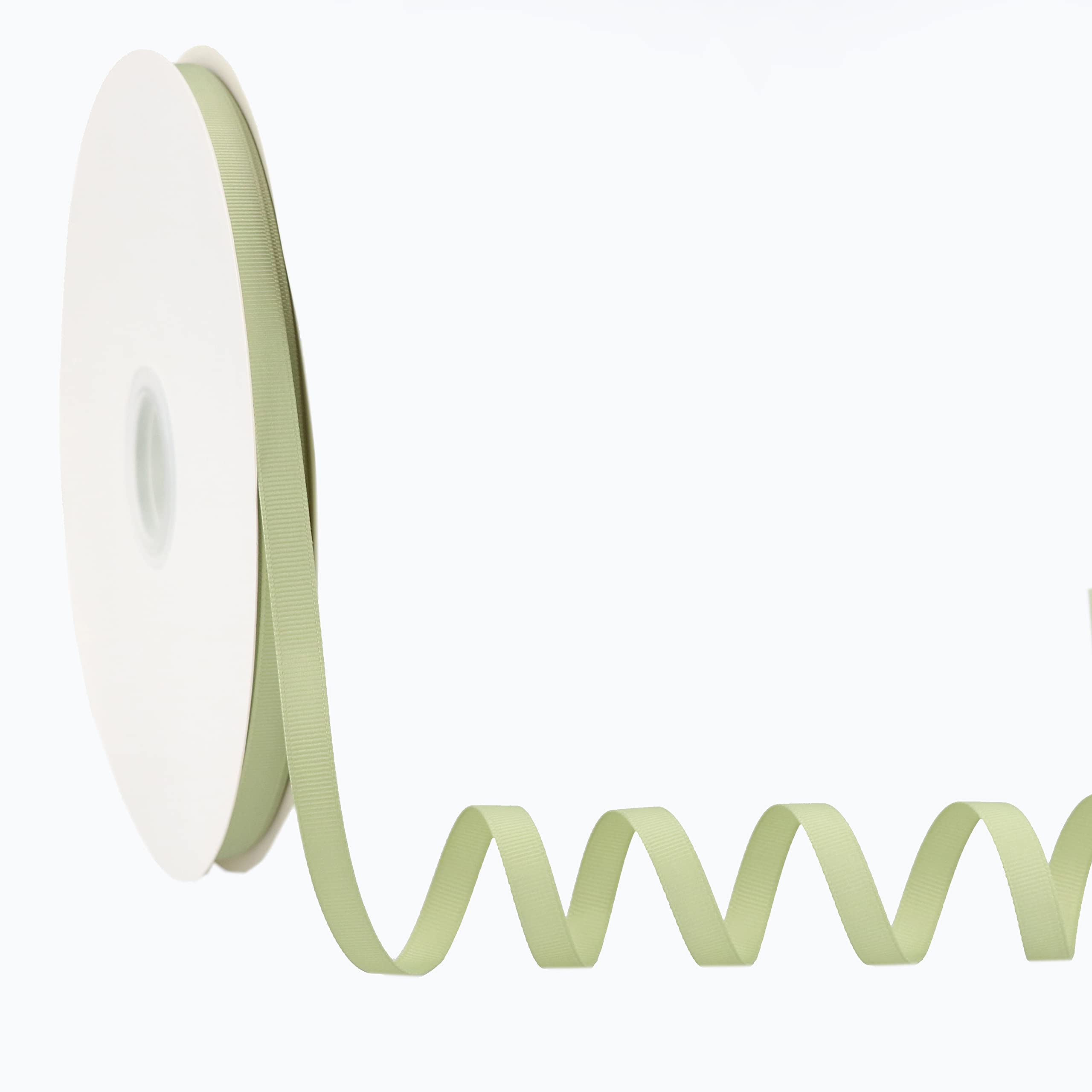 Sage Green Grosgrain Ribbon 3/8 Inch Bulk 100 Yard Roll Thin Sage Ribbon for Crafts Solid Green Fabric Ribbon for Gift Wrapping Hair Bow Wedding Decorations Scrapbook