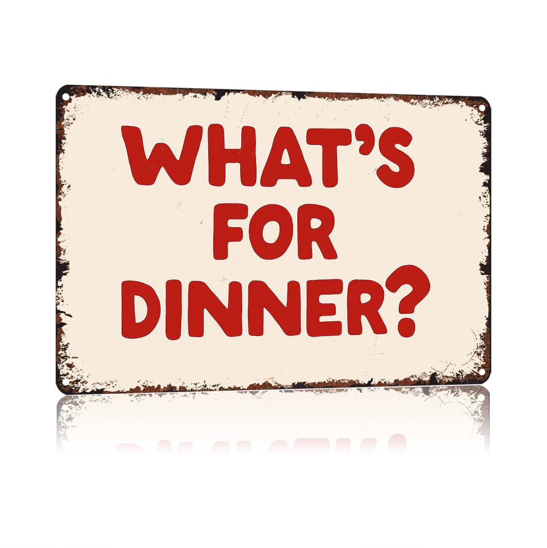 peiyeety What'S For Dinner Funny 8x12 Inch Aluminum Vintage Metal Tin Signs-For Living Room Kitchen Bedroom Patio Porch Men'S Nest Wall Decor