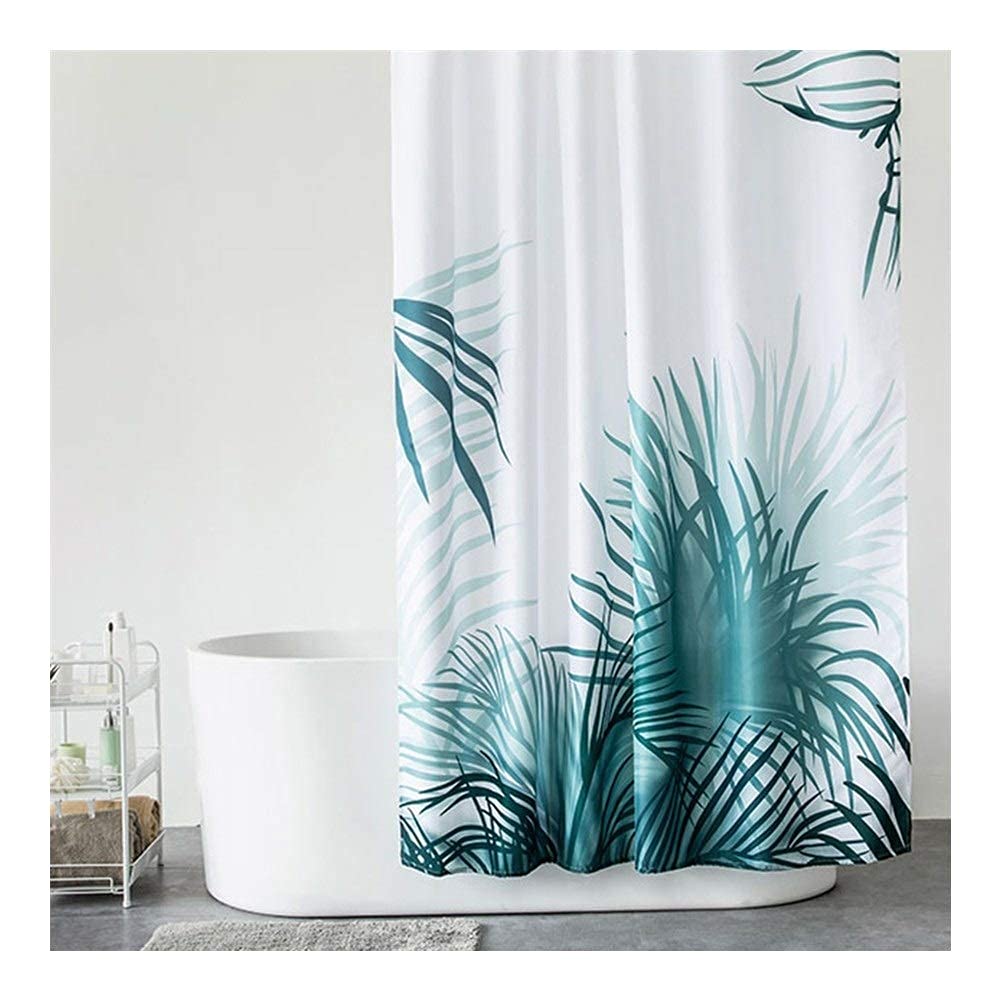 Rideau de douche long imperméable en tissu polyester pour salle de bain style élégant