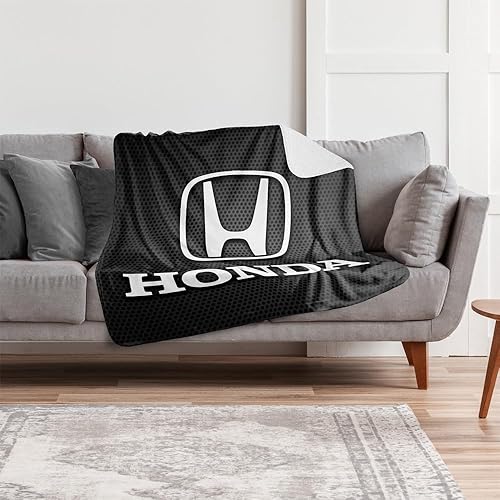 Miniatura 6 de Honda Auto - Manta de 50 x 60 pulgadas con logotipo de H sedosa al tacto y parte trasera de sherpa, manta súper suave