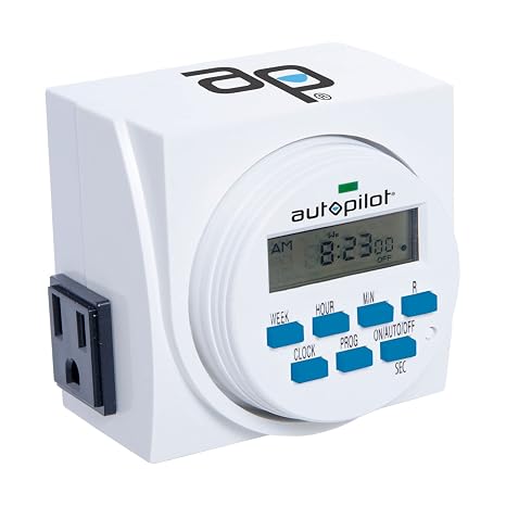 Autopilot 7 Day Dual Outlet Digital Programmable Light Timer Controller, 2 Pack