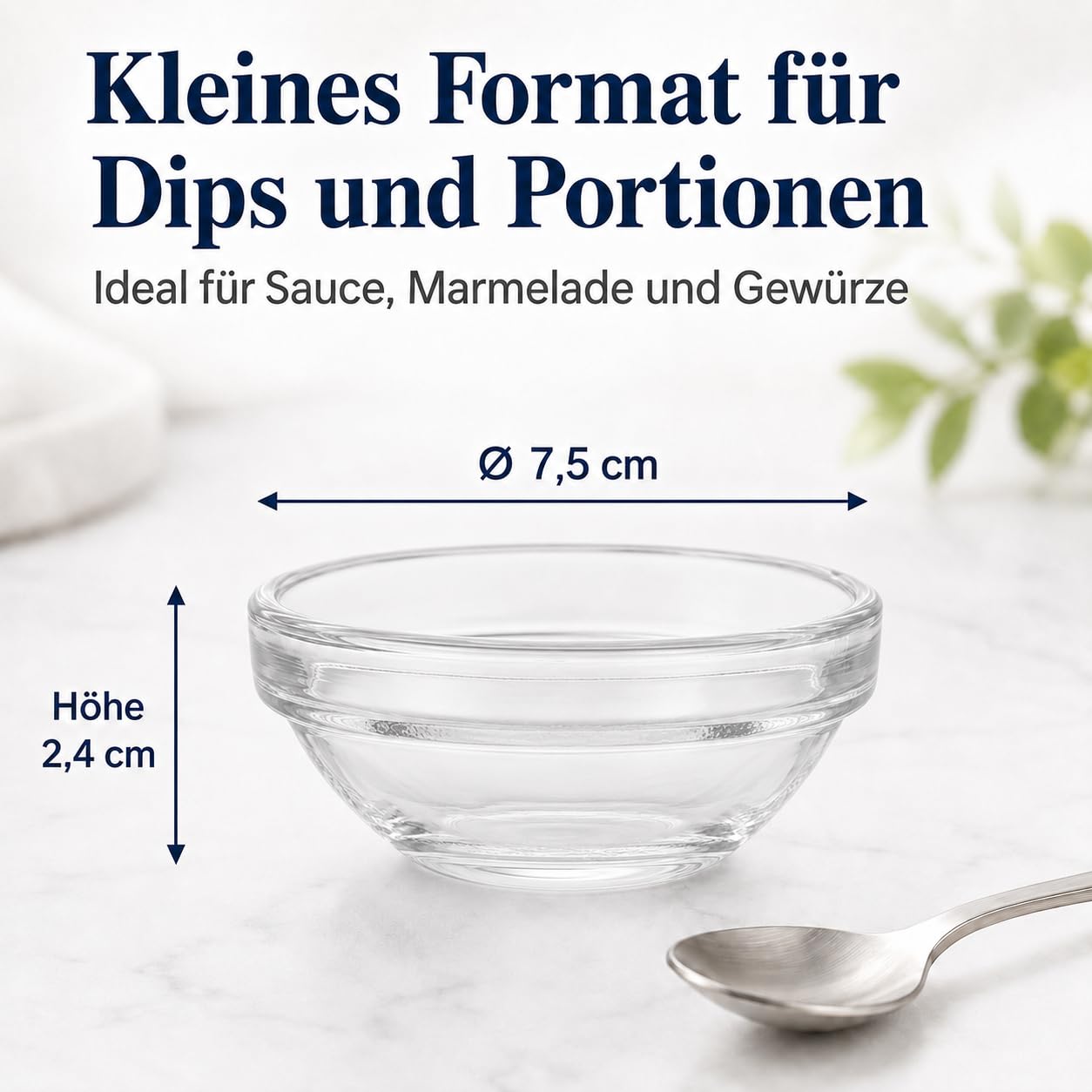 YAYODS 20 cuencos pequeños,salseras para salsas de 7.5 cm de diámetro, cuenco de cristal de 75 ml, ingredientes de cocina, mermelada, salsas, tapas, buffet