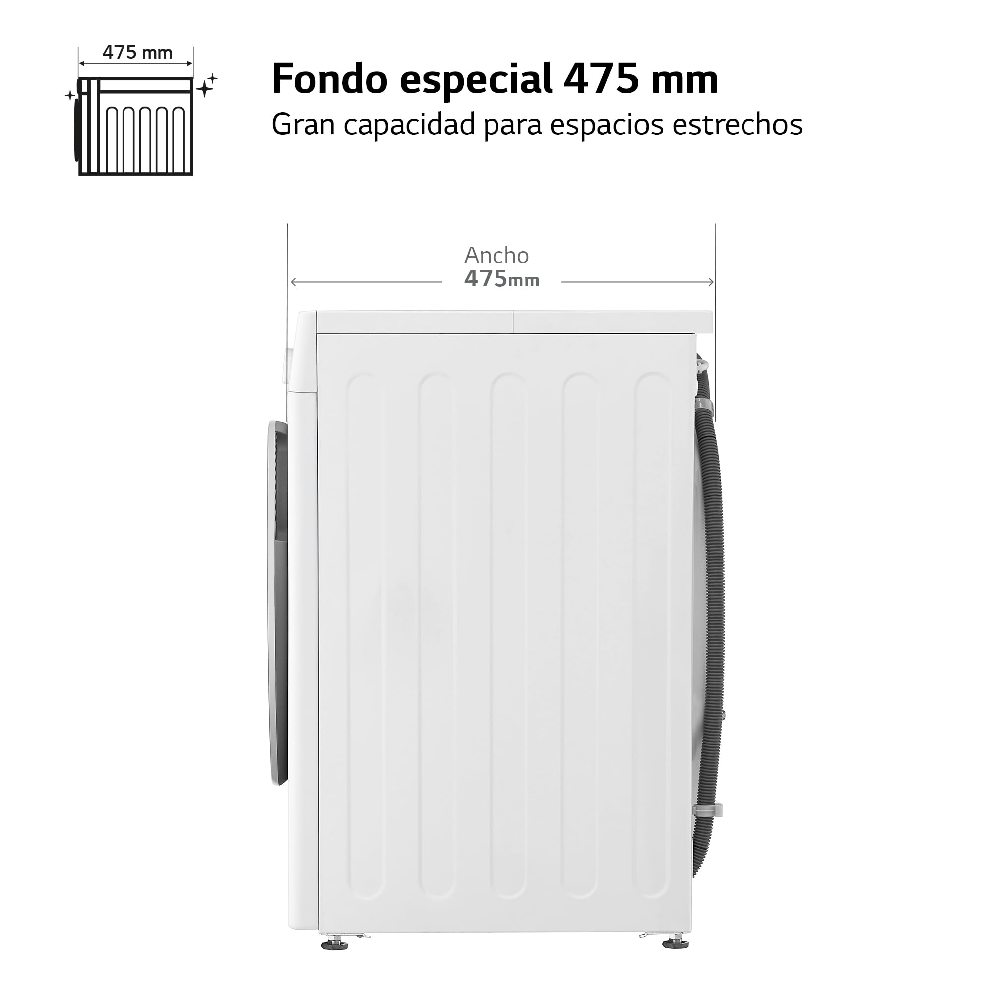 LG F2DR5S09A1W - Lavadora Secadora Inteligente, 9/5kg, AI Direct Drive, 1400rpm, Carga Frontal, TurboWash 360º, Vapor Steam, Serie 500, Blanco