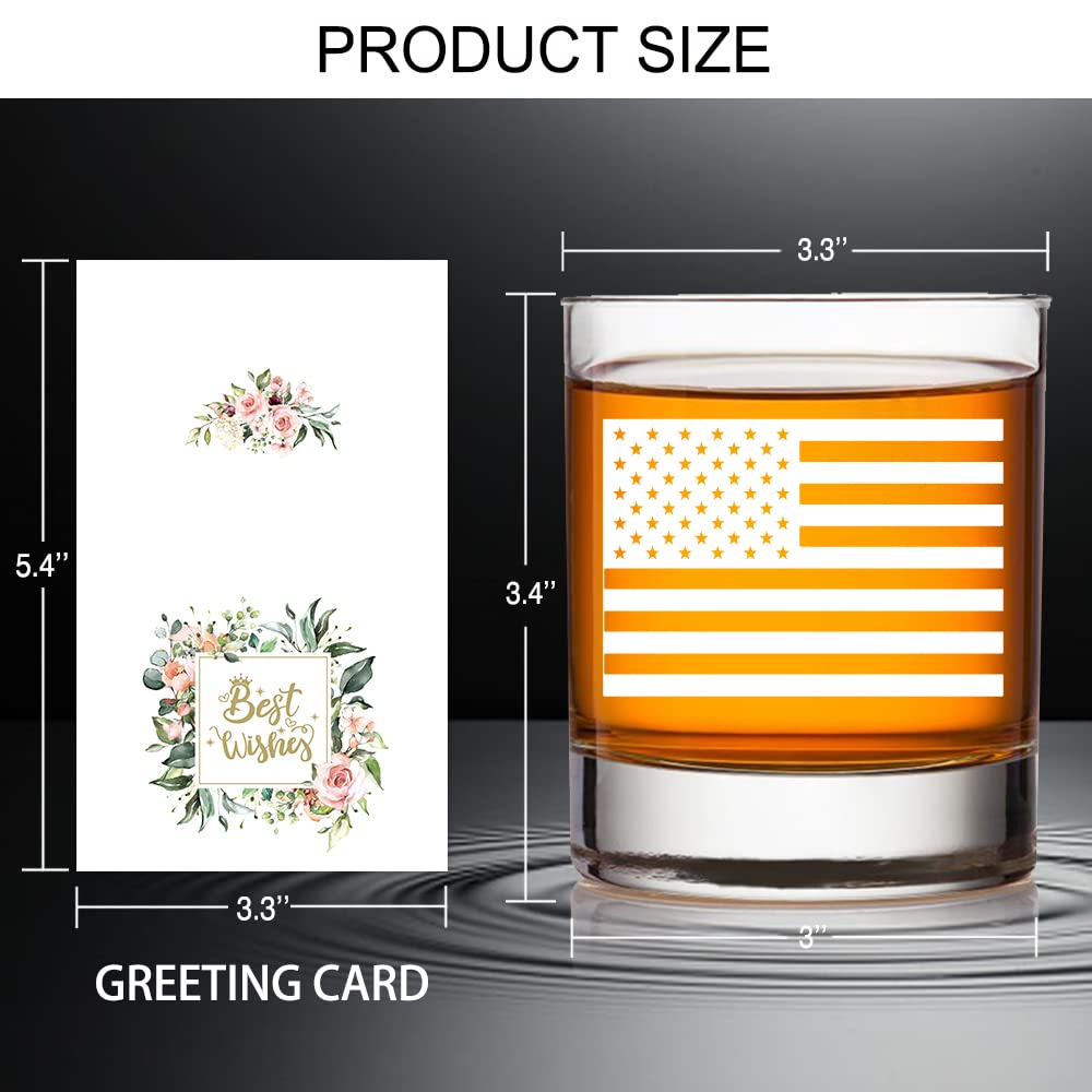Whiskeyglas Mit USA-Flagge – Altmodisches Design, 340 Ml, Spülmaschinenfest, Geschenk Für Veteranen & Patrioten