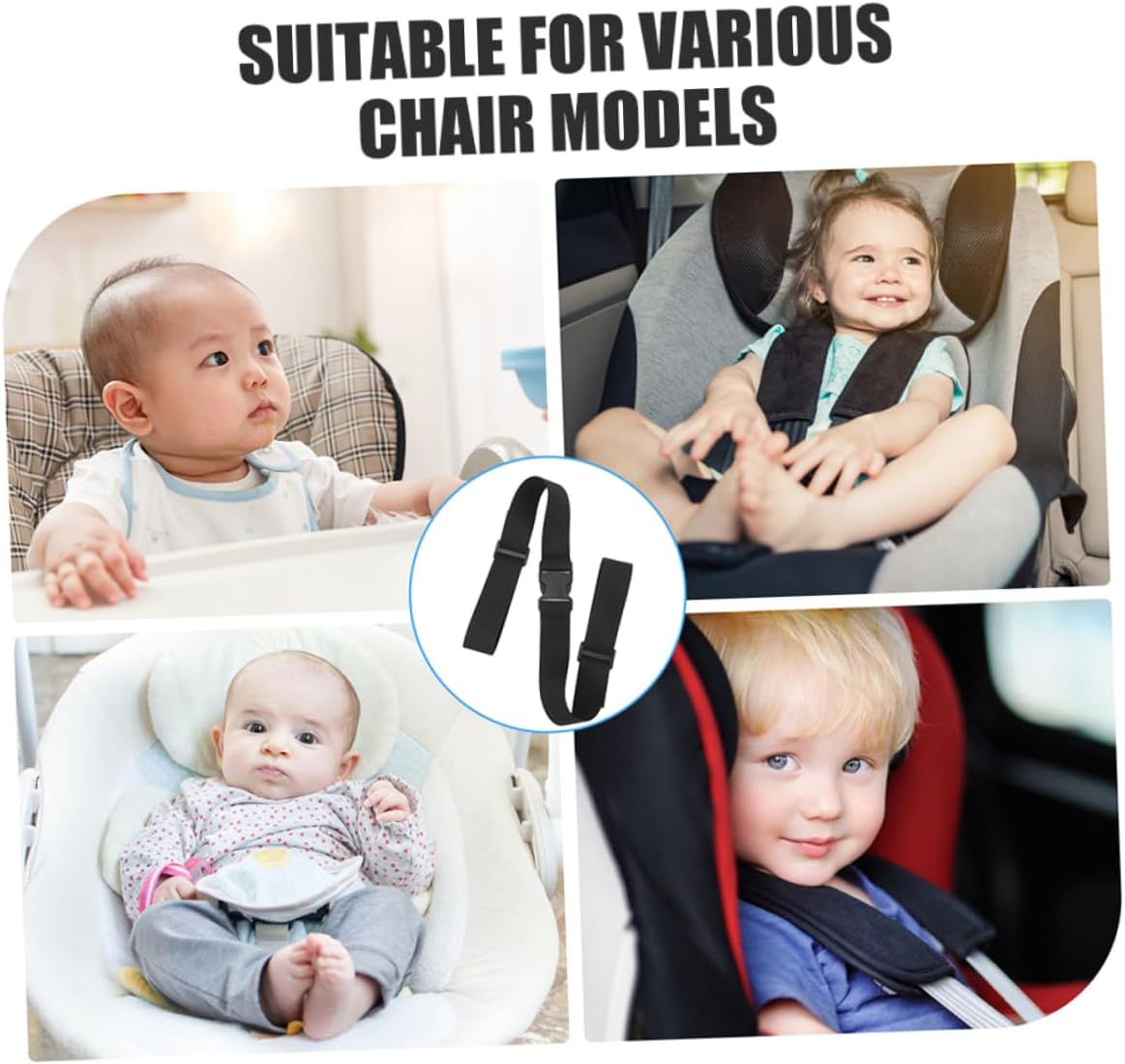 Garneck 2pcs High Chair Safety Harness Straps for Boy Girl Comfortable Portable Design for Home Travel Dining Out Easy to Clean Chair Safety Belt