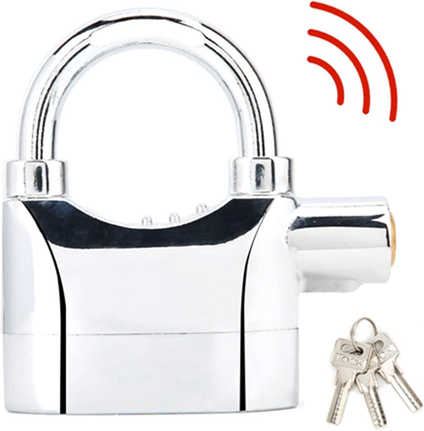 110dB Siren Alarm Padlock, Waterproof Heavy Duty Aluminum Alloy Anti-Theft Security Lock with 3 Keys, Universal Padlock for Motorcycles, Bikes, Gates, Sheds and Windows