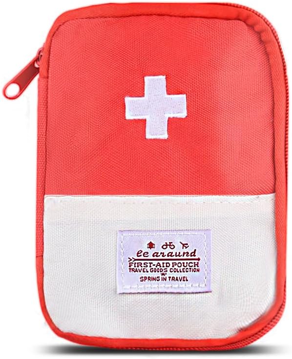 ShiQiao Spl First Aid Bag Empty Small Medical Bags Portable Travel Medicine Organiser Bag for Women Men Red Mini Medical Kits Bags for Travel Home Camping Medical Travel Portable First Aid Pouches