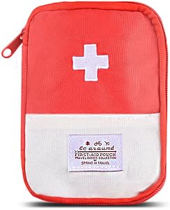 First Aid Bag Empty Small Medical Bags Portable Travel Medicine Organiser Bag Appreciation Gifts Red Mini Medical Kits Bags for Travel Home Camping Medical Portable First Aid Pouches