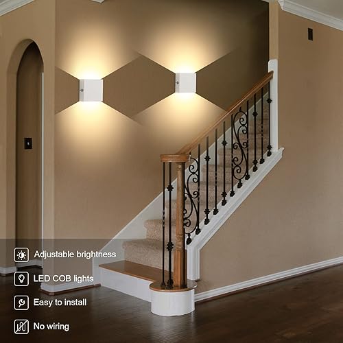 Miniatura 8 de Lightess LG9939113 - Aplique de pared LED con control táctil, funciona con pilas, lámpara de pared para interiores regulable, recargable, color