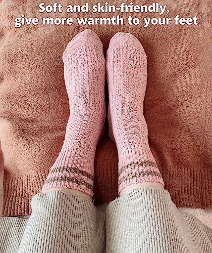 Image of IIG Cute Warm Wool Socks for Women Super Cozy Thick Crew Winter Socks Gifts, 5 Pairs
