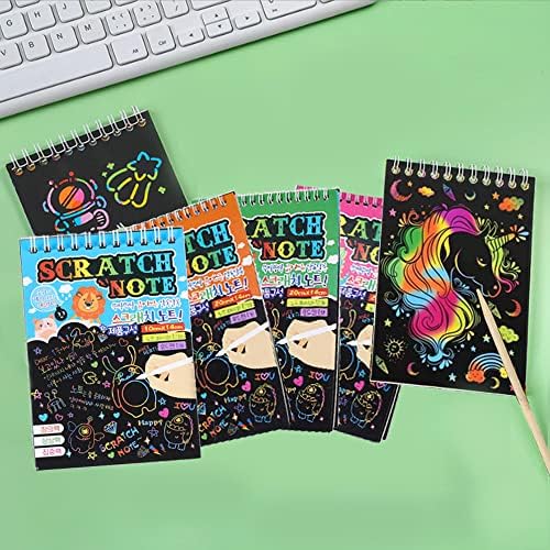 4 Pack Scratch Note Books Gift Ideas Kit Toy For Kids Ages 3-12 Girls Scratch Art Paper Supply Great Gift For Birthday,Christmas Day,Children's Day, Halloween, Easter and New Year.5.5x3.9 Inches 2 61vVkBEWMsL. AC