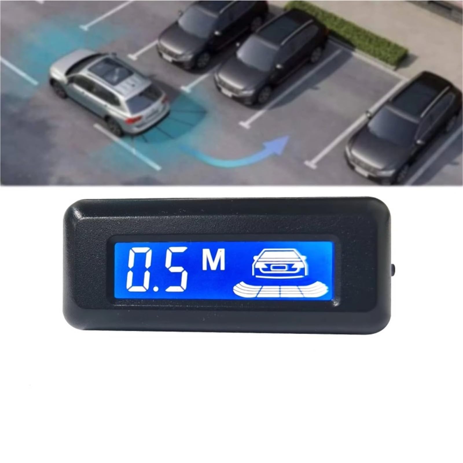 Aparcamiento asistido Radar Marcha Atrás Coche Sensor Aparcamiento Automático Parktronic LCD Coche Zumbador Advertencia 4 Sensores Aparcamiento Sensor Aparcamiento Radar Marcha Atrás(Silver)