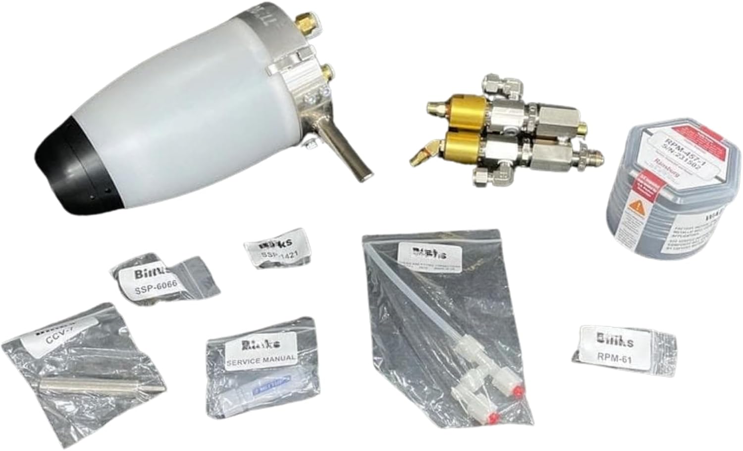 Aerobell A12381 Electrostatic Rotary Atomizer Assembly with RPM-457-1 Turbine Motor – Industrial Rotary Paint Atomizer for Automated Coating Systems