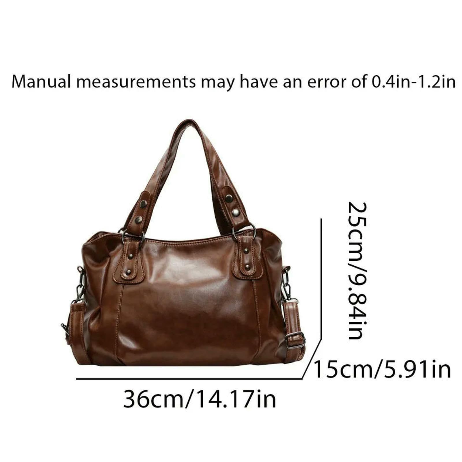 Handtasche Damen-lederhandtasche Mit Großem Fassungsvermögen, Weiche Hobo-umhängetasche, Trendige Messenger-Tasche Für Den Täglichen Gebrauch-kaffee-a-40x27x15cm