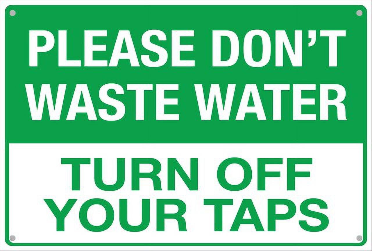 peiyeety Please Dont Waste Water Aluminum Tin Sign for Home Kitchen Wall Decor 12X8Inch