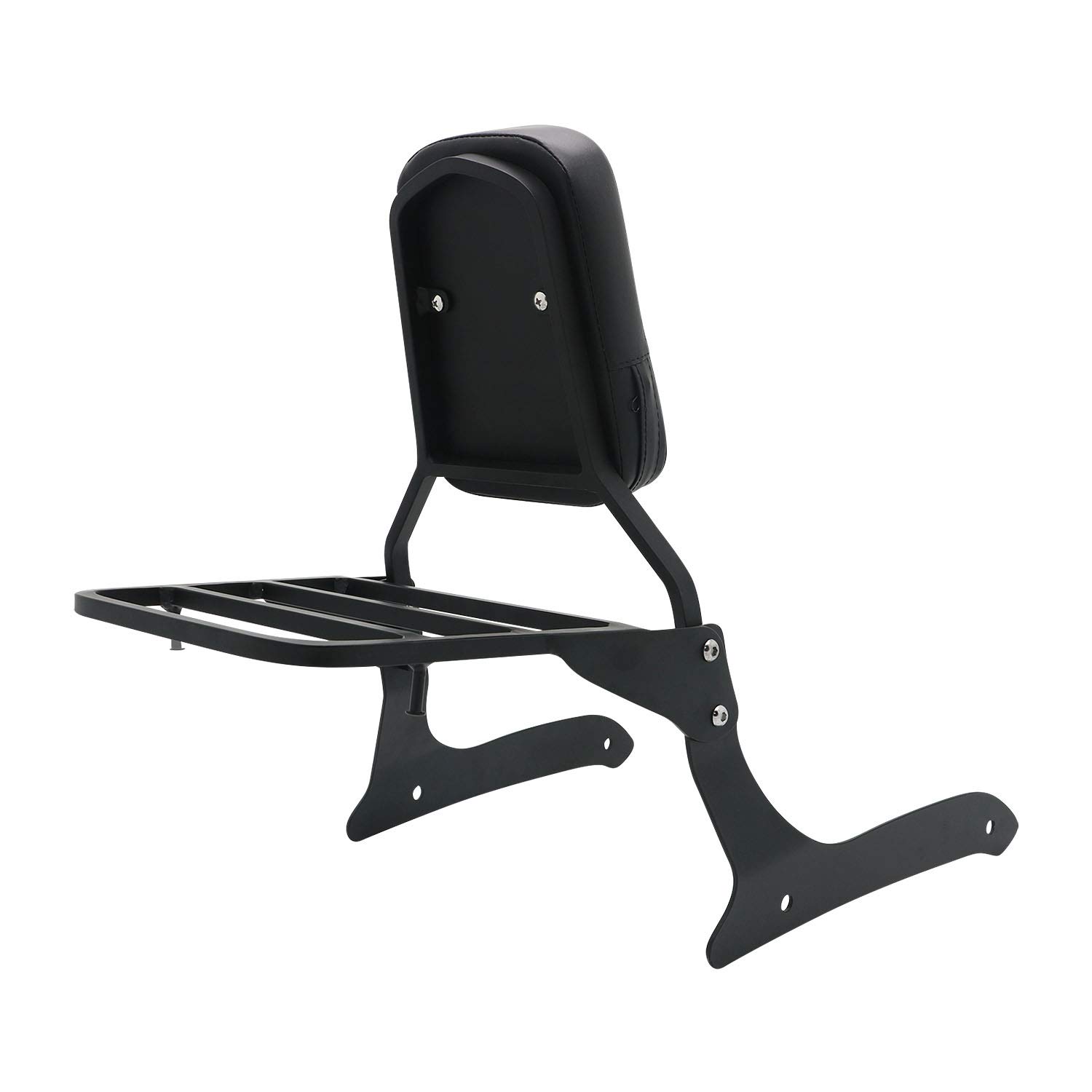 Dossier passager Sissy Bar et porte-bagages portable compatible avec Yamaha XVS1300 XVS1300A Midnight V-Star 2007-2015 (noir)